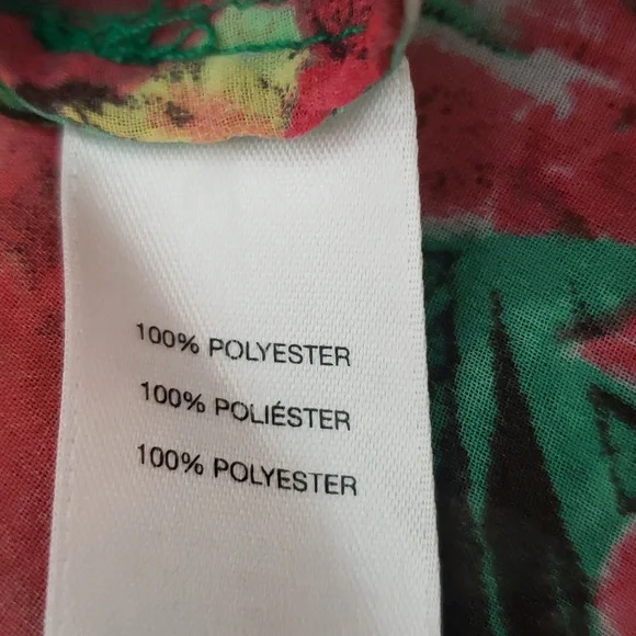 Chico's 3/4 Sleeve Top Semi Sheer Floral Print with Front Tie Waist Detail - Picture 11 of 12